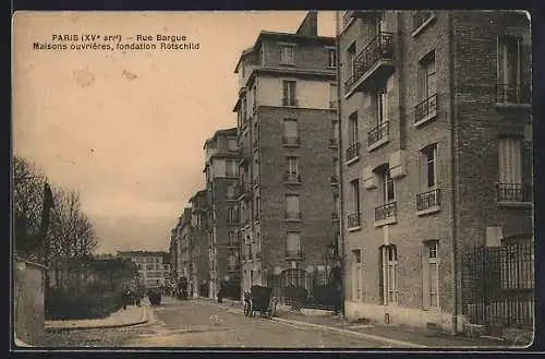 AK Paris, Rue Bargue, Maisons ouvriêres, fondation Rotschild