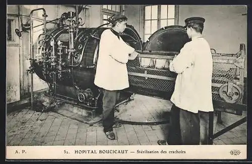 AK Paris, Hopital Boucicaut, Stérilisation des crachoirs