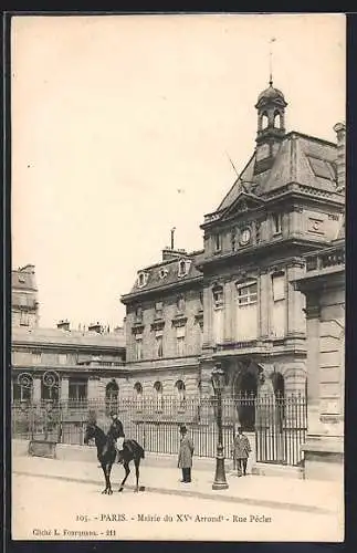 AK Paris, Mairie du XVe Arrondt. Rue Péclet