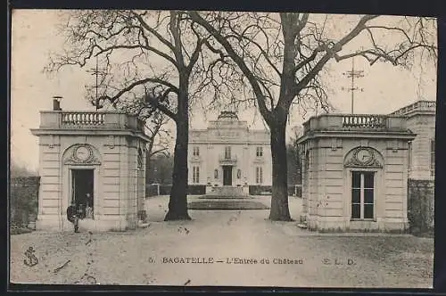 AK Paris, Bagatelle, L`Entrée du Château