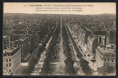 AK Paris, Panorama sur le Bois de Boulogne et sur Neuilly