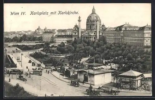 AK Wien, Karlsplatz mit Karlskirche