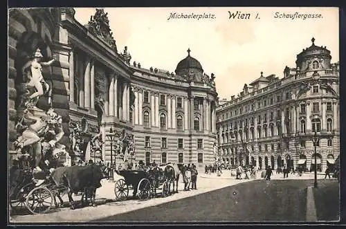 AK Wien, Michaelerplatz und Schauflergasse, Café Nitsche