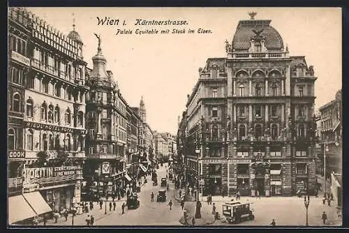 AK Wien I, Kärntnerstrasse, Palais Equitable mit Stock im Eisen