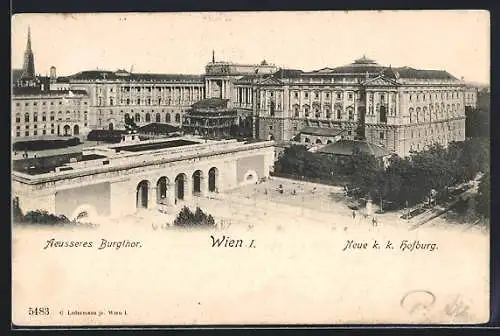 AK Wien, Ausseres Burgthor der neuen k. k. Hofburg