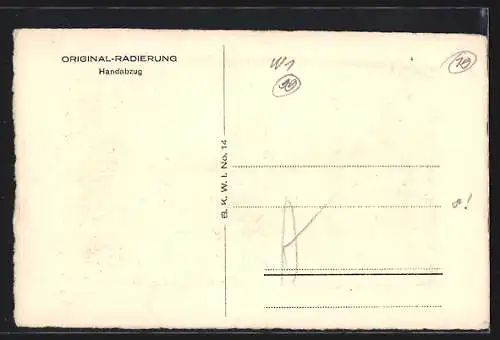 Künstler-AK Wien, Kutsche vor der Hofburg