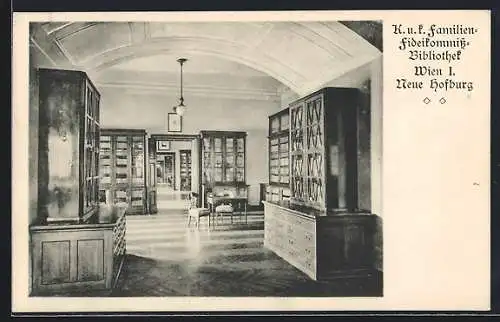 AK Wien, Neue Hofburg, K. u. k. Familien-Fideikomiss-Bibliothek