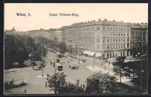 AK Wien, Strassenbahn auf dem Kaiser Wilhelm-Ring