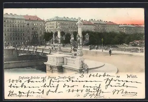 AK Wien, Stefanie-Brücke und Franz Josef-Quai