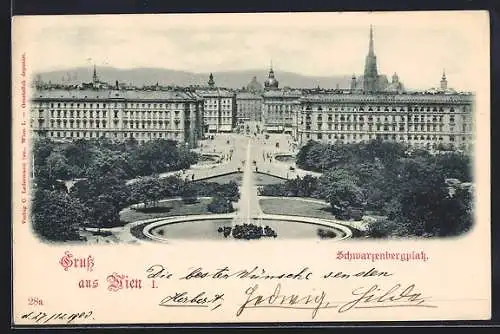 AK Wien III, Wasserkunst auf dem Schwarzenbergplatz
