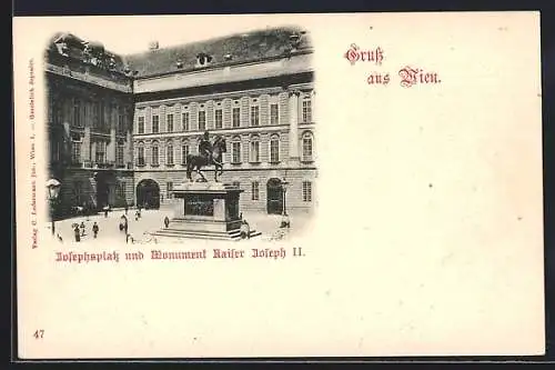 AK Wien, Josephsplatz und Monument Kaiser Joseph II.