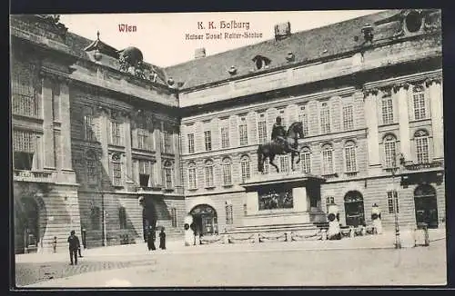 AK Wien, K. k. Hofburg, Kaiser Josef Reiter-Statue