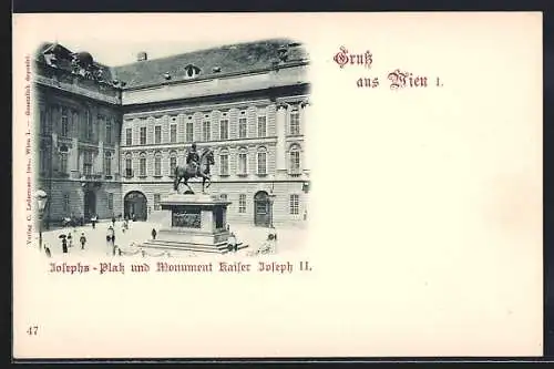 AK Wien, Josephs-Platz und Monument Kaiser Joseph II.