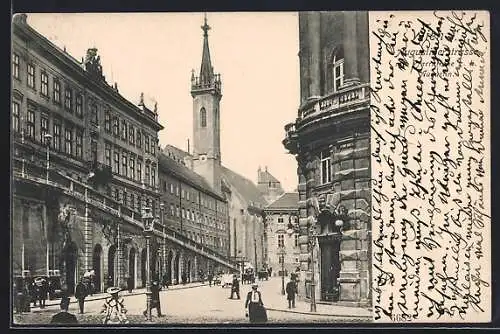 AK Wien, Augustinerstrasse mit Pfarrkirche z. h. Augustin