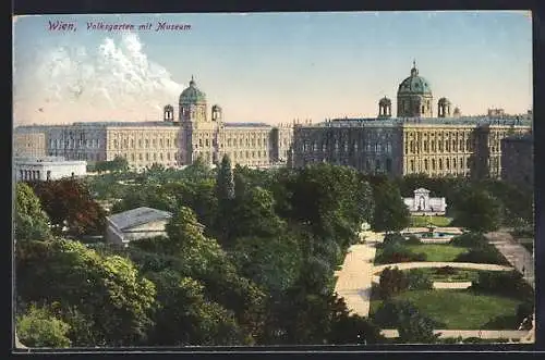 AK Wien, Volksgarten mit Museum