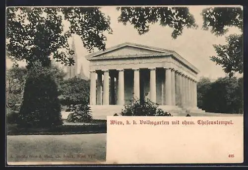 AK Wien, K. k. Volksgarten mit ehem. Theseustempel