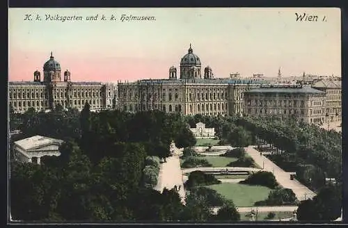 AK Wien, K. k. Volksgarten und k. k. Hofmuseen