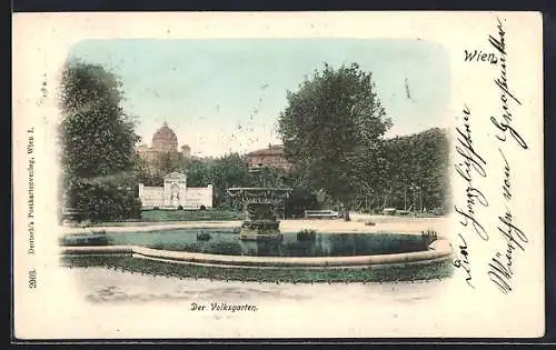 AK Wien, Brunnen im Volksgarten