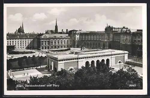 AK Wien, Hofburg, Heldendenkmal und Burg