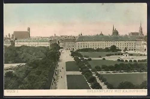 AK Wien, Heldenplatz mit k. k. Hofburg