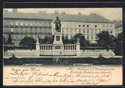 AK Wien, Denkmal des Dombaumeister Friedrich Freiherr von Schmidt