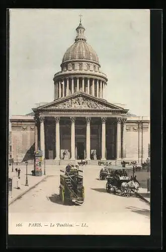 AK Paris, Le Panthéon, Ansicht mit Kutschen