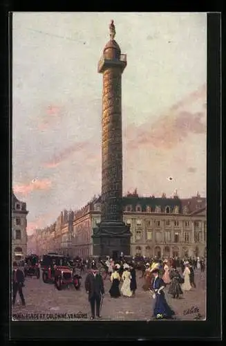 Künstler-AK Paris, Place et Colonne Vendome