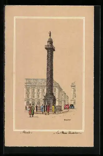 Künstler-AK Paris, La Place Vendome