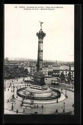 AK Paris, Colonne de Juillet, Place de la Bastille, Julisäule