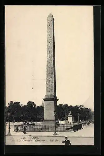 AK Paris, Place de la Concorde, L`Obélisque