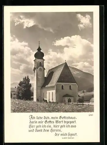 Foto-AK Ernst und Bernhard Groh: Kirche im sonnigen Gebirge