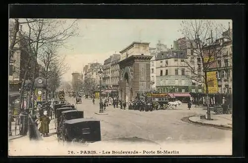 AK Paris, Le Boulevard et la Porte Saint-Martin