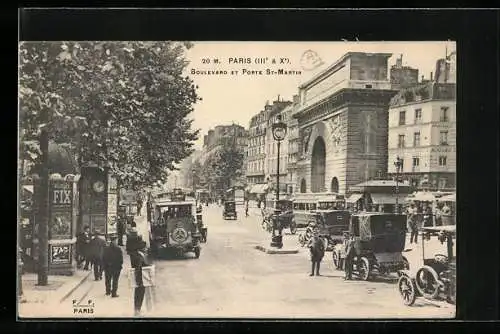 AK Paris, Boulevard et Porte Saint-Martin