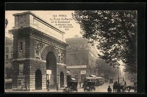 AK Paris, La Porte Saint-Martin et le Boulevard