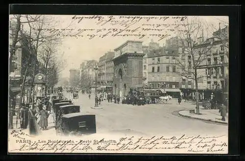 AK Paris, Les Boulevards et Porte Saint-Martin