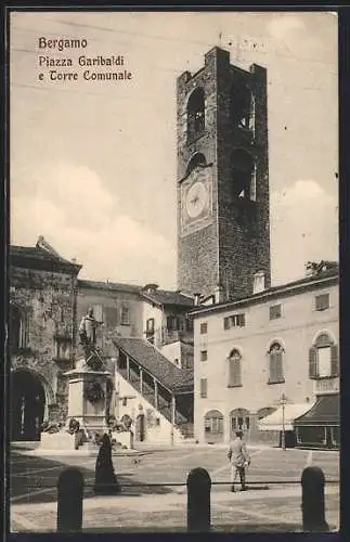 AK Bergamo, Piazza Garibaldi e Torre Comunale