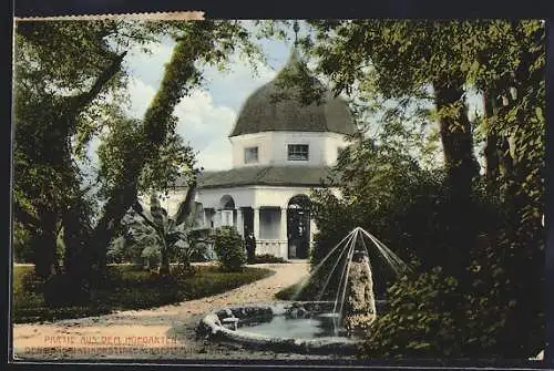 AK Kremsmünster, Benediktinerstift, Partie aus dem Hofgarten