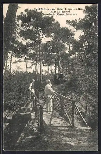 AK Saint-Trojan-les-Bains, Pont des Soupirs derrière la Maison Forestière sur l`Île d`Oléron