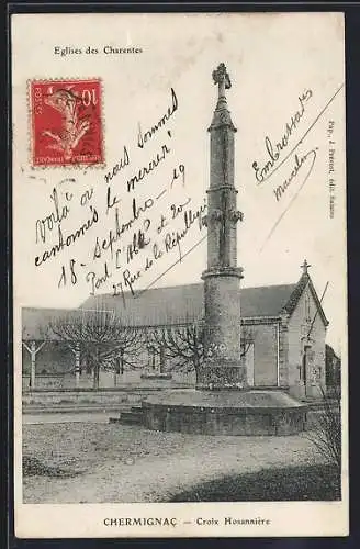 AK Chermignac, Croix Hosannière devant l`église