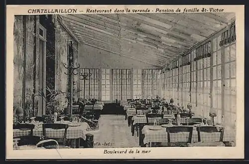 AK Chatellailon, Restaurant dans la véranda, Pension de famille St-Victor, Boulevard de la mer