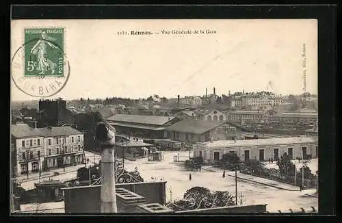 AK Rennes, Vue Générale de la Gare