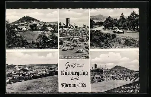 AK Adenau /Eifel, Autorennstrecke Nürburgring, Start der Rennwagen