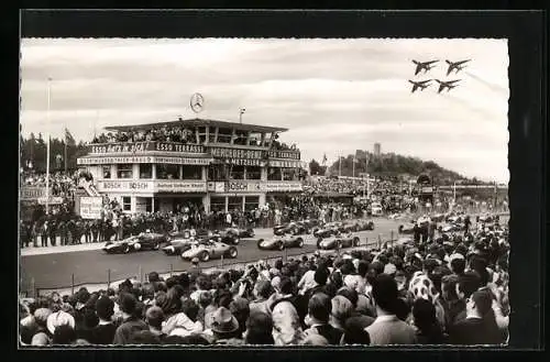 AK Adenau, Nürburgring, Start der Rennwagen, Autorennen