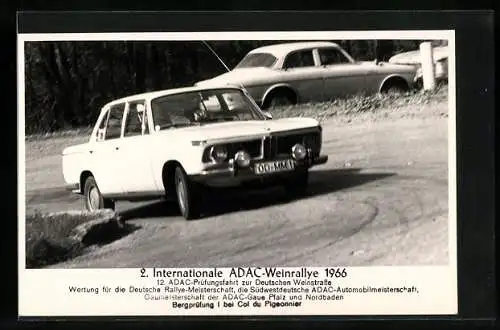 AK BMW Auto bei der 2. Internationalen ADAC-Weinrallye 1966, Bergprüfung bei Col du Pigeonnier