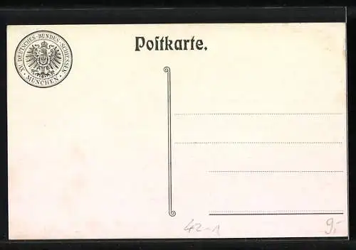 Künstler-AK Claus Bergen: München, XV. Deutsches Bundesschiessen 1906, Haupt-Portal zum Festplatz