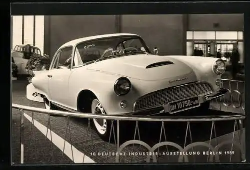 AK KFZ Auto Union 1000 Sp Coupe auf der Berliner 10. Deutschen Industrie-Ausstellung 1959