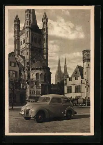 AK Köln, Ford Taunus vor der St. Martinskirche