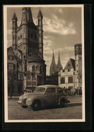 AK Köln, Ford Taunus vor der St. Martinskirche