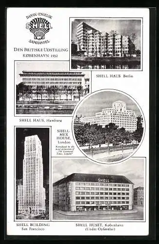 AK Firmensitze des Shell-Tankstellen-Konzerns in Berlin, Hamburg, London, San Francisco und Kopenhagen