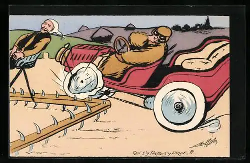 AK Autofahrer fährt seinen Reifen kaputt und ärgert sich